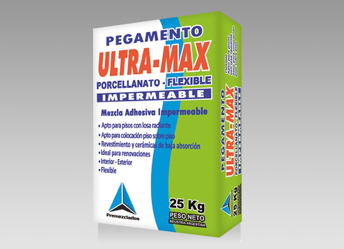 Pegamento Ultramax porcellanato flexible e impermeable